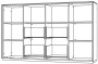  Шкаф средний со стеклом мат., 4 ящ., обвязка BT, фасады BT / NZ-0316.BT.BT /  2024х450х1200, обвязка BT, фасады BT, стекло матовое GLM - 1
